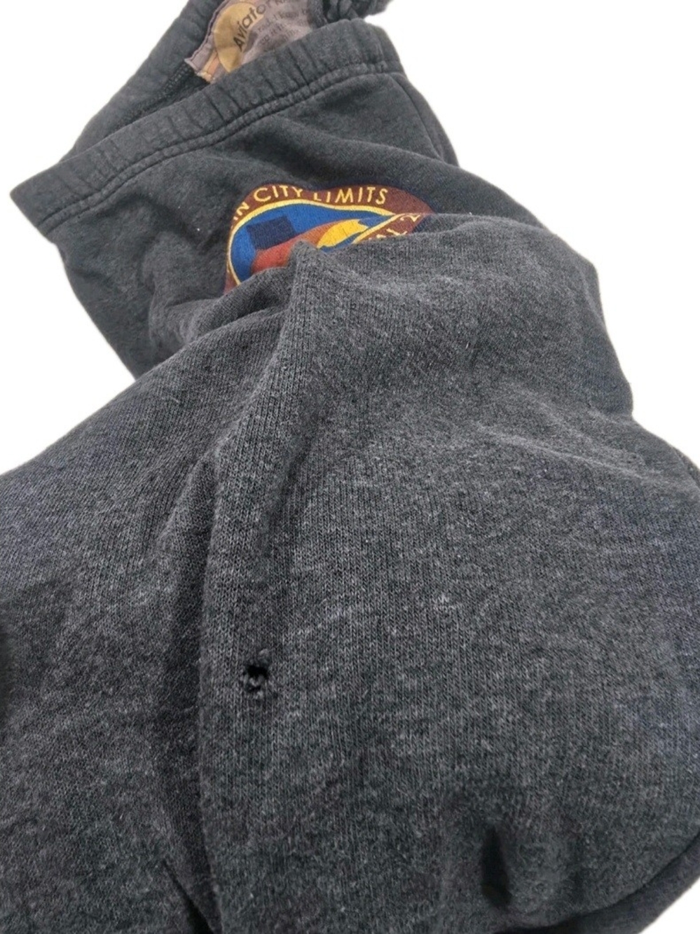 2017 Aviator Nation Mens Charcoal Sweatpants with Sunset Stripe Patch Size Med - Picture 13 of 14